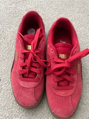 PUMA Kids Red Suede Sneakers